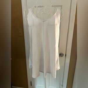 White Scoop V-Neck Swing Tank Top